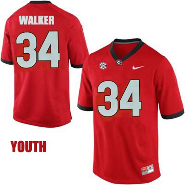 Georgia Bulldogs Youth NCAA Herschel Walker #34 Red College Football Jersey WHT1449WI